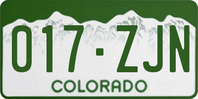 CO license plate 017ZJN