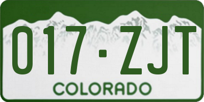 CO license plate 017ZJT