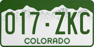 CO license plate 017ZKC