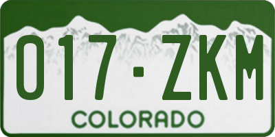 CO license plate 017ZKM