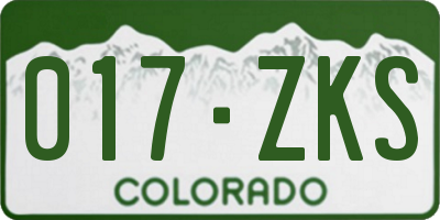 CO license plate 017ZKS