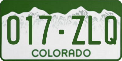 CO license plate 017ZLQ
