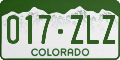 CO license plate 017ZLZ