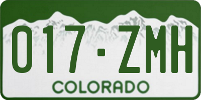 CO license plate 017ZMH