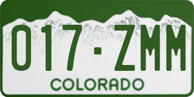 CO license plate 017ZMM