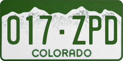CO license plate 017ZPD
