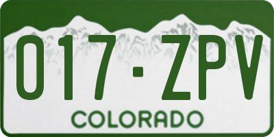 CO license plate 017ZPV