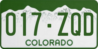 CO license plate 017ZQD