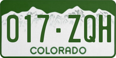 CO license plate 017ZQH