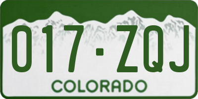 CO license plate 017ZQJ