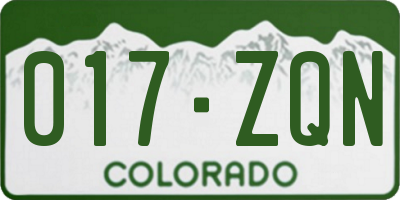 CO license plate 017ZQN