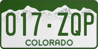 CO license plate 017ZQP