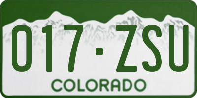 CO license plate 017ZSU