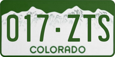 CO license plate 017ZTS