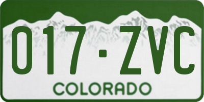 CO license plate 017ZVC
