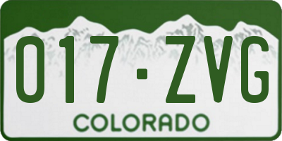 CO license plate 017ZVG