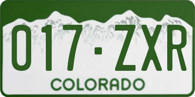 CO license plate 017ZXR