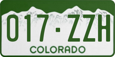 CO license plate 017ZZH