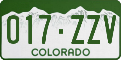 CO license plate 017ZZV