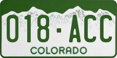 CO license plate 018ACC