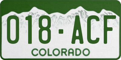 CO license plate 018ACF