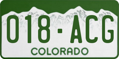 CO license plate 018ACG