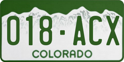 CO license plate 018ACX