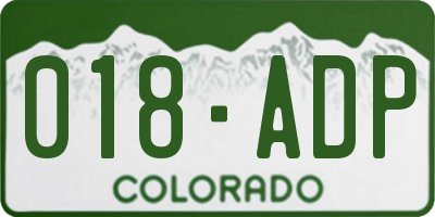 CO license plate 018ADP