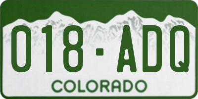 CO license plate 018ADQ