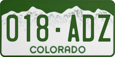 CO license plate 018ADZ