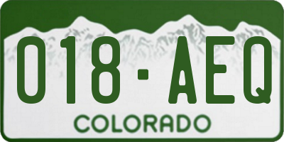 CO license plate 018AEQ