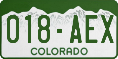 CO license plate 018AEX