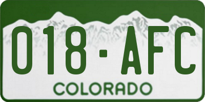 CO license plate 018AFC