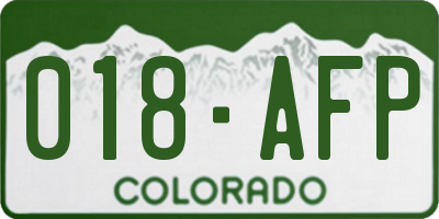 CO license plate 018AFP