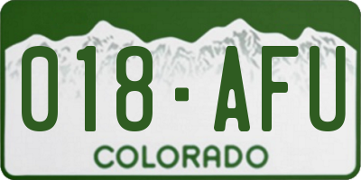 CO license plate 018AFU