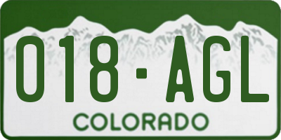 CO license plate 018AGL