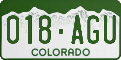 CO license plate 018AGU