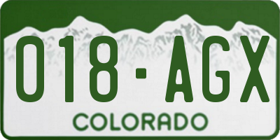 CO license plate 018AGX