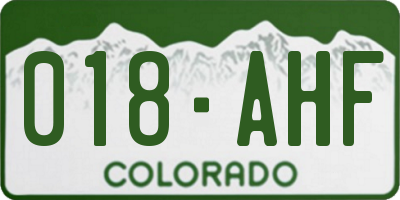 CO license plate 018AHF