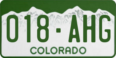 CO license plate 018AHG