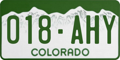 CO license plate 018AHY
