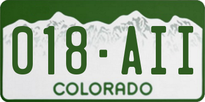 CO license plate 018AII