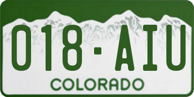 CO license plate 018AIU