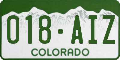 CO license plate 018AIZ