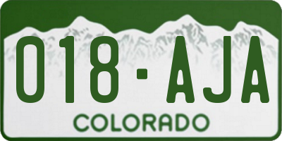 CO license plate 018AJA