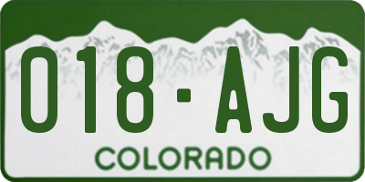 CO license plate 018AJG