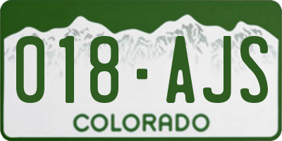 CO license plate 018AJS