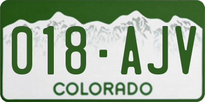 CO license plate 018AJV