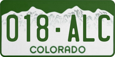 CO license plate 018ALC