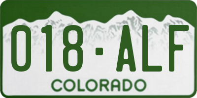 CO license plate 018ALF